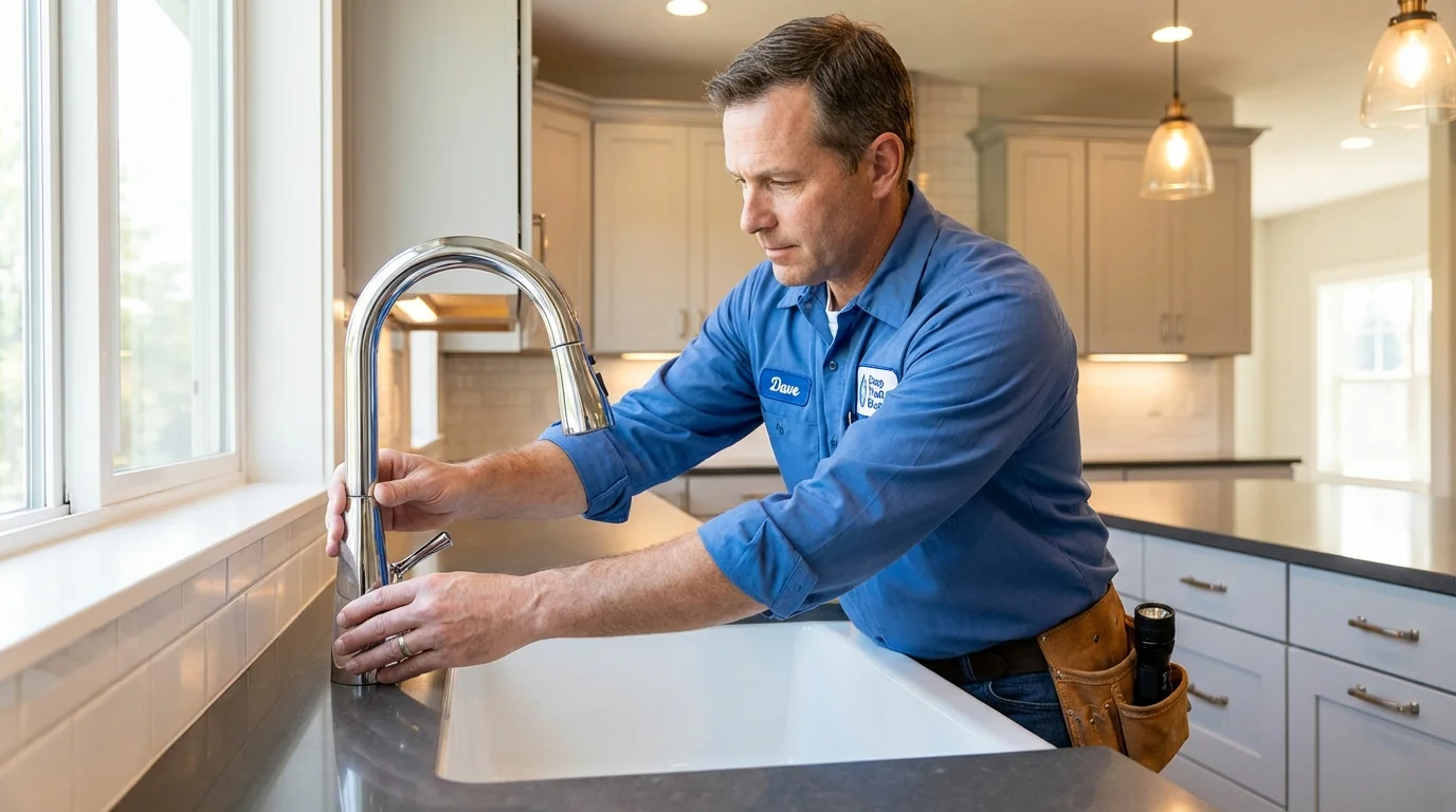 Kitchen faucet installation by Johns Plumbing LLC in Radford
